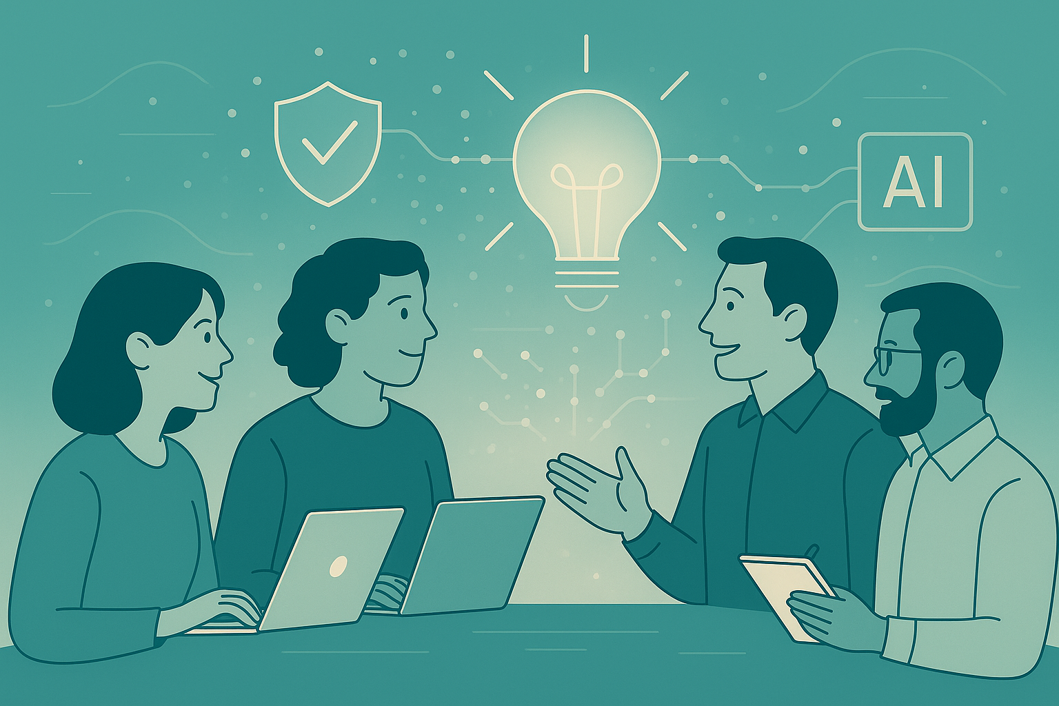 Team lernt gemeinsam den verantwortungsvollen Umgang mit Künstlicher Intelligenz.