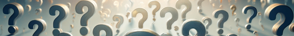 Abstrakte Darstellung vieler schwebender Fragezeichen in warmer Lichtstimmung.